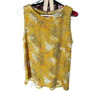 Loft abstract floral sleeveless blouse